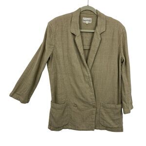Sangam Imports Jacket Chore Size Large Stone Beige Cotton Double Button